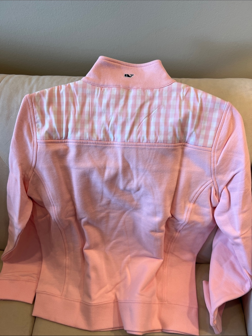 NWT Vineyard Vines Shep Shirt Light Pink Quarter-Zip Mock Neck Pullover - Picture 5 of 8